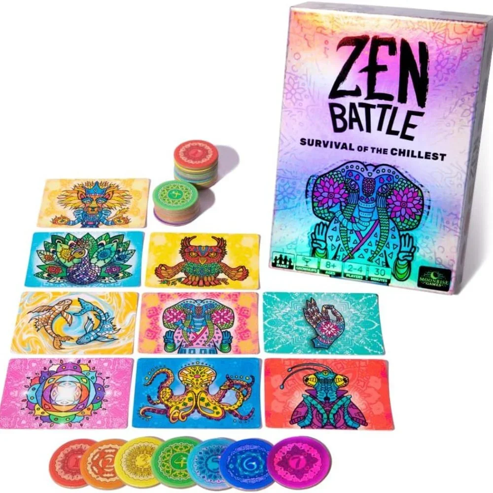 Zen Battle Card Game - Multi-color Cardstock Tabletop Game for 8-98 Years
